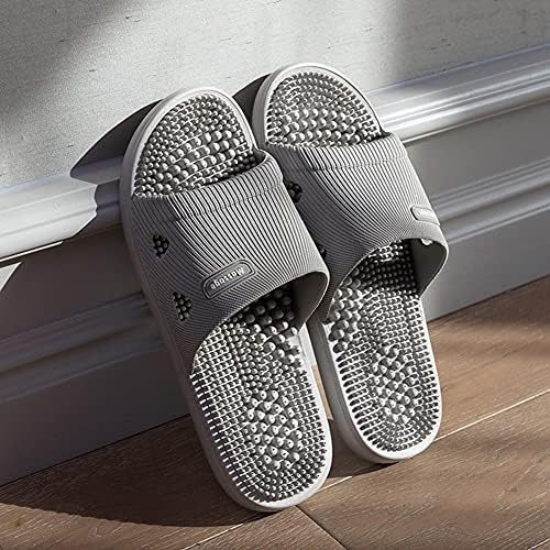 Acupressure Massage Slippers for Plantar Fasciitis for Women Acupuncture Slippers Arthritis Neuropathy Pain Relief Non-Slip Massage Sandals Women Stress Relief Gifts for Bath (US Men 8.5-9.5, Grey)