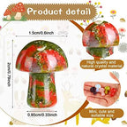 48 Pcs Mini Mushroom Gemstone Sculpture Decor Carved Witch Mushroom Polished Crystal Cute Stones for Witchcraft Supplies Home Garden Lawn Meditation Flower Pot(Fresh Style)
