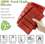 JOERSH 2PCS Square Silicone Caramel Hard Candy Molds for Chocolate, Truffles, Ganache, Jelly, Praline, Brownie, Butter, Ice Cube Tray