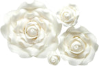Sugar roses white *4 sizes to choose from* wired flower cake decoration topper (3 1/2" x 1) - Multi buy pay 1 P&P - Handmade to order from the UK 10 day delivery.