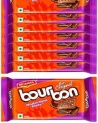Britannia Bourbon the Original - Choco Creme Biscuits 3.52oz (100g) - Pack of 8 - Smooth Chocolate Cream Biscuits for Breakfast & Snacks - Topped with Sugar Crystals