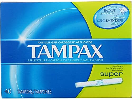 Tampax Cardboard Applicator Tampons, Super Absorbency 40 ea (Pack of 4)