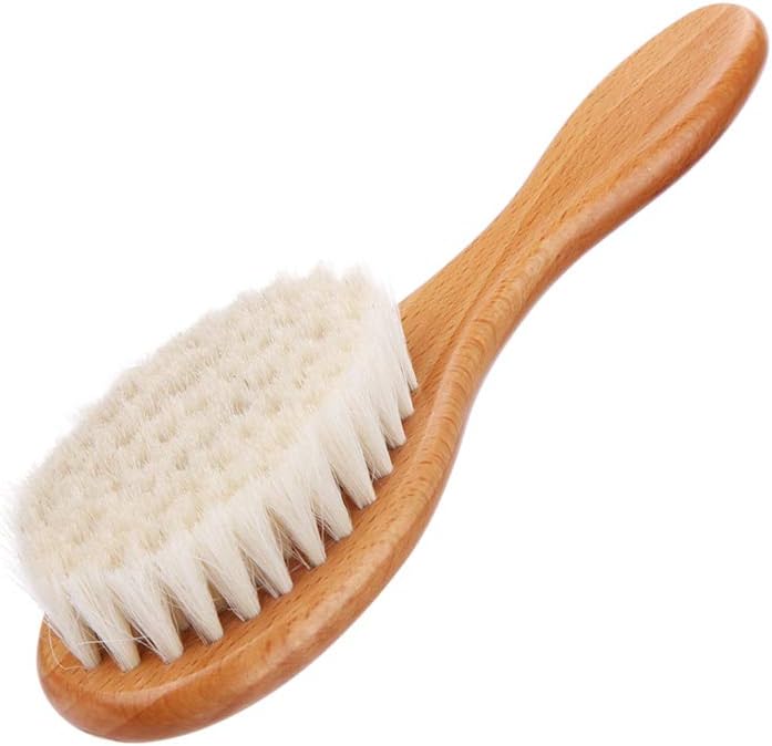 Barber Fade Brush, Beard Brush, Styling Cleaning Brush, Neck Duster Brush with Wooden Handle for Men Beard Styling Cutting Supplies (Short)