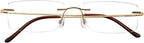 Titanium Frameless Reading Glasses for Men Women, Blue Light Blocking Readers 1.0 1.5 2.0 2.5 3.0 3.5