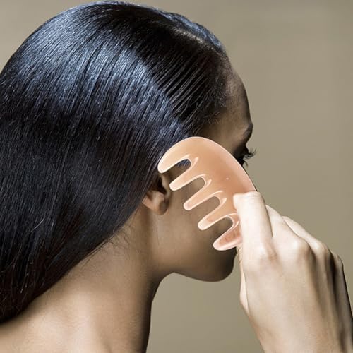FRCOLOR Wide Tooth Scalp Massage Comb Hair Care Tool Acupoint Massage Scraping Comb for Relaxation and Physical Therapy 3.34X1.96X0.59In