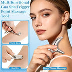 2PCS Gua Sha Massage Tools,Stainless Steel Trigger Point Massage Tool and Manual Acupuncture Pen Eye Massager,Deep Tissue Acupressure Massager for Face,Hand,Neck,Back