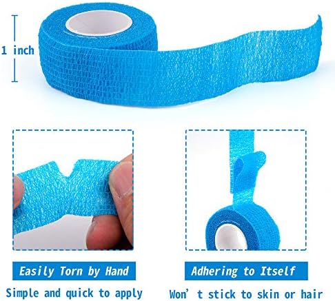 24 Pack Self Adherent Cohesive Wrap Bandages 1 Inches X 5 Yards, First Aid Tape, Elastic Self Adhesive Tape, Athletic, Sports wrap Tape, Bandage Wrap for Sports, Wrist, Ankle (Rainbow Color)