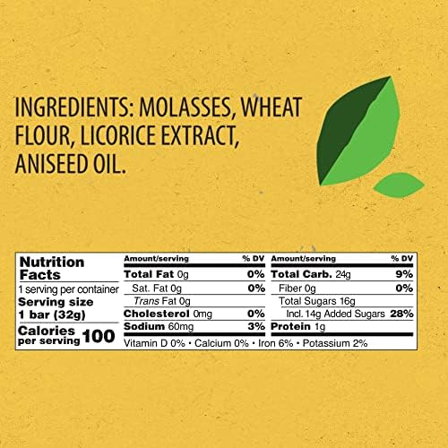 Panda ® | Natural Soft Original Licorice | Pure Panda Black Licorice Candy Made with Only Four Natural Ingredients | Non-GMO Project verified | Vegan & Fat Free | 32 Gr - 1,125 OZ x 20 Bars Pack