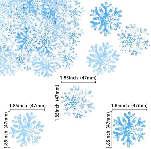 Gyufise 50Pcs Edible Snowflake Cupcake Cake Toppers Wafer Paper Snowflake Cake Decorations for Christmas Winter Frozen Theme Party Supply Decoration Multi Blue