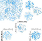 Gyufise 50Pcs Edible Snowflake Cupcake Cake Toppers Wafer Paper Snowflake Cake Decorations for Christmas Winter Frozen Theme Party Supply Decoration Multi Blue