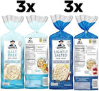 Quaker Large Rice Cakes, Gluten Free, Lightly Salted + Salt Free Variety Pack, 4.47 Ounce (Pack of 6)