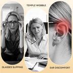 Upgraded Glasses Ear Cushion - Soft Knitted Cotton, Non-Slip Plush Elastic Eyeglass Temple Sleeves, Relieves Ear Soreness, Glasses Grips Provide All-Day Comfort for Most Eyeglasses (3 Pairs)