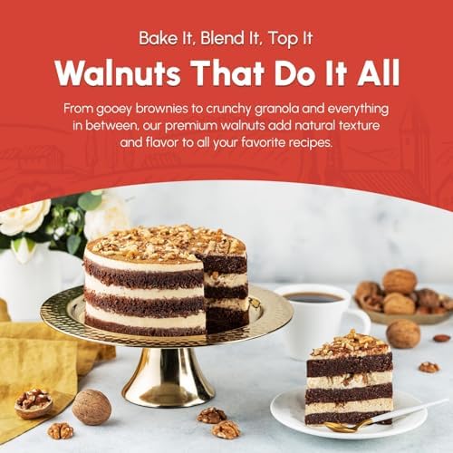 California Raw Walnuts- 4 Pounds, Resealable Package-Fresh, No Shell, Unsalted-All Natural Dry Halves and Chopped Pieces-For Snacking, Kids, Baking Brownies, Diet- Kosher Certified- by We Got Nuts