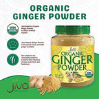 Jiva Organics Organic Ginger Root Powder 1 LB Jar - Gluten Free, Non-GMO - for Cooking, Baking, Tea & More - Bulk Ginger Ground Dry