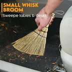 Handcrafted Small Turkey Wing Whisk Broom - Kong Grass & Bamboo Handle - Whisks Away Dust & Debris - Flagged Bristle with Hanging Loop - Perfect for Car, Laptop, Indoor & Outdoor - 9 Inch