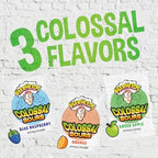 WARHEADS Colossal Sours - Giant Sour and Sweet Candy with a Tangy Crunch - Intense Fruit Flavors - Blue Raspberry, Orange & Green Apple – 1 lb. Bag