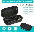 SLODE Hard Travel Case for Philips Norelco OneBlade QP2520 QP2530 QP2724 QP2834 QP2620 QP2630 QP1924 with Handle,Carrying Bag for Hybrid Electric Trimmer and Shaver (Black)