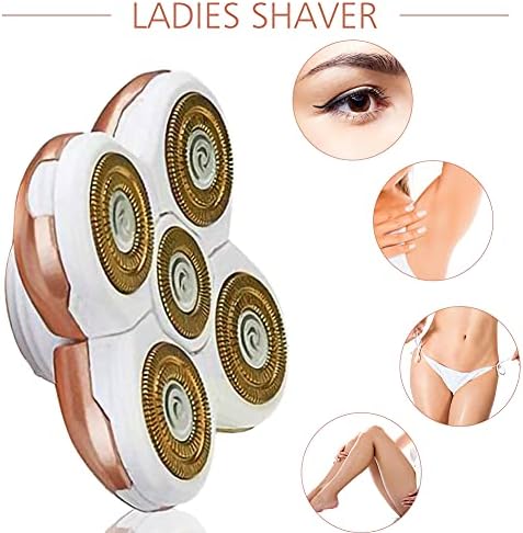 Women's Electric Shaver Replacement Heads : 5 Legs Hair Removal Razor Replacement Heads 4D Floating Heads Replacement Blades for Women