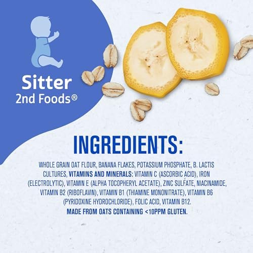 Gerber Stage 2 Baby Food, Oatmeal Banana Cereal, Probiotics Support Healthy Digestion, Baby Oatmeal Cereal