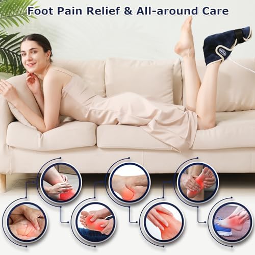 CAMECO 1 Pack Foot Ankle Heating Pad for Neuropathy Pain Relief, 86℉-158℉ Electric Heated Foot Warmer for Achilles Tendinitis & Plantar Fasciitis, Under Desk Heat Therapy Wrap Booties for Women Men