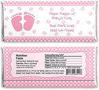 Big Dot of Happiness - Baby Feet Pink - Candy Bar Wrappers Girl Baby Shower Favors - Set of 24