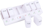 Fockety Weekly Pills Organizer, 7 Day Pills Case with Large Compartments, Daily Pills Box, Medicines Planner, Vitamin Organizer for Medication, Vitamins, Supplements, Fish Oils (White)