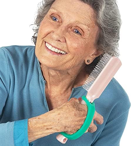 EazyHold Elderly Female 3-Pack, Silicone Adaptive Aid, Universal Cuff Hand Grip Assistive Device for Rehab, Arthritis, Parkinsons, Stroke, Physical Therapy