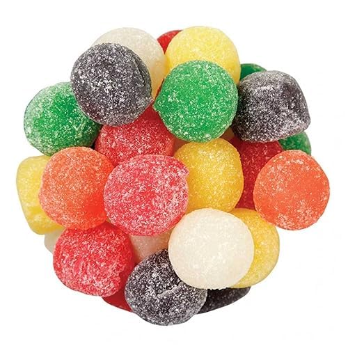 Assorted Giant Gum Drops Candy Fruit Flavor - Bulk Cherry, Lemon, Lime, Licorice, and Orange Giant Gumdrops Candy (2 Pound)