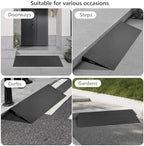 0.6" Rise Threshold Ramps for Doorways, Driveways, Heavy Duty Solid Rubber 3000lbs Capacity, Non-Slip & Cuttable Handicap Ramp for Wheelchairs, Scooters, Strollers, Curbs- 0.6″Rise (35″×5.5″)