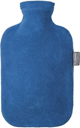Blue Fleece Cover Hot Water Bottle by Fashy