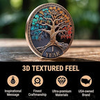 MilestoneMint 1 Year Sobriety Coin Tree of Life Gift Set | Anniversary Sobriety Gifts for Men & Women | AA Coins and Medallions with Token Capsule, Stand & Card | 3D Texture, Recovery AA Chips