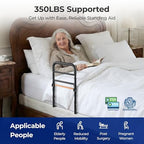 C1 Fold Bed Rails for Elderly Adults Safety - Foldable Bed Assist Rail with Adjustable Height, Tool-Free Folding, Sturdy up to 350 Lbs, Bed Cane Fits King Queen Twin Beds