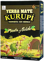 Kurupi Yerba Mate Menta Boldo 500g (17.6 oz) 4 Pack – Refreshing Mint & Boldo Herbal Blend, Traditional Paraguayan Mate Tea