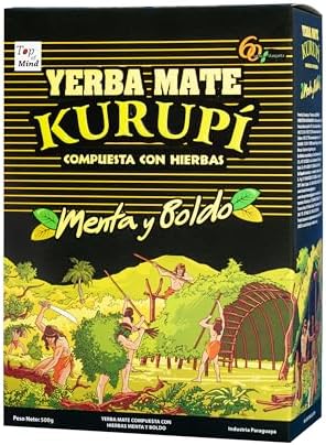 Kurupi Mint Boldo Yerba Mate 500 g (1.1 lbs) 4 Pack
