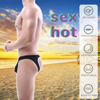 Men's Sexy Jockstrap Underwear Thong Mesh Bikini Briefs with Enhancing Pouch See through Underpants Low Rise Panty