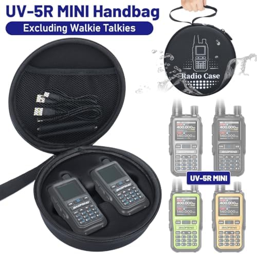UV-5R MINI Ham Radio Carrying Case Walkie Talkie Case Holder Handheld Ham Radios Hard Storage Carrying Case Compatible UV-5R MINI 5R and Radio Accessories(Bag Only)