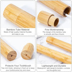 Yeeco 4 Pcs Portable Bamboo Toothbrush Case, Wooden Toothbrush Covers Storage Container Reusable Toothbrush Travel Holder Sustainable for Trip Camping Home Travelling