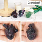 Garnet Heart Crystal Figurines, 2.1 Inch Crystal Heart Love Statue for Home Decor, Meditation and Stress Relief, Hand Carved Natural Healing Stone Cardiac Sculpture Spiritual Gift for Women