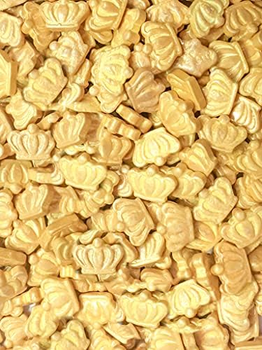 Royal Prince Crown King Queen Princess Edible Cake Cookie Cupcake Ice Cream Donut Decoration Sprinkles Jimmies Quin Dessert Decoration Toppers 2oz Gold Crowns Only