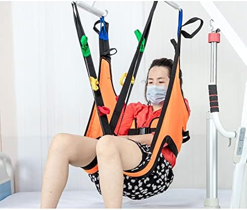 Patient Lift Toileting Sling Large Mesh Sling for Shower Home Use Electric Transfer Belt with Head Support Medical Handicap Commode Full Body Sling, Padded Toileting Sling 20
