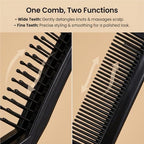 Double Teeth Folding Comb, Portable Travel Folding Hair Brush Compact Pocket Double Headed Hair Brush Anti-static Combs Mini Pocket Comb for Thick & Thin Hairs (Black)