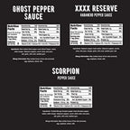 Melinda’s Extreme Fiery Variety Pack - Extra Spicy Craft Hot Sauce Gift Set - Includes Ghost Pepper, Scorpion Pepper, Habanero XXXXtra Reserve - Extreme Heat Hot Sauce Variety Set - 5oz, 3 Pack