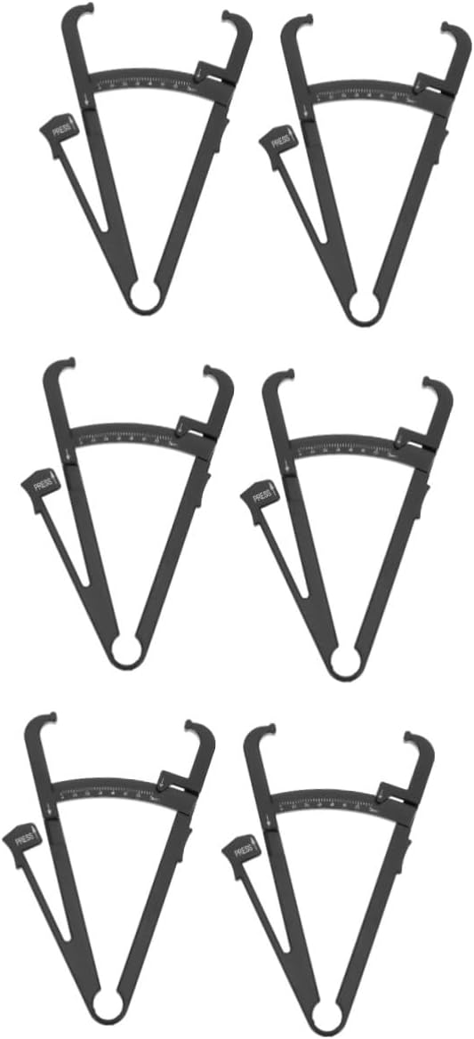 Mobestech 6pcs Handheld Skinfold Caliper for Accurate Fat Measurement Analyzer Tool for Men Women and Boys and Girls for Fitness Tracking and Health Monitoring