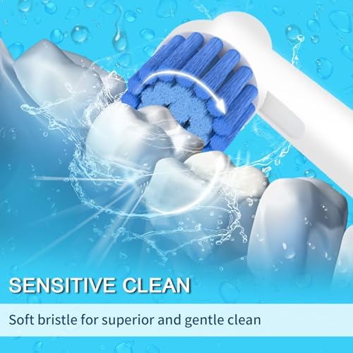 8 Pack Sensitive Gum Care Replacement Brush Heads Compatible with Oral b Braun Electric Toothbrush. Soft Bristle for Superior and Gentle Clean.