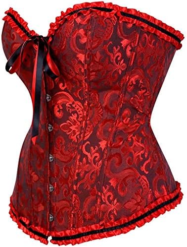 SHYMMUO Corset Tops for Women Sexy Overbust Bustier Lace Up Strapless Party Club Fairycore Renaissance Halloween Costume