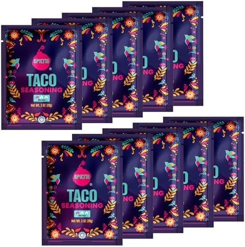 Spicito Taco Seasoning Packets, 10‑Count Multi‑Pack (1 oz Each), Mexican Style Seasoning Mix for Ground Beef, Chicken, Turkey, Seasons 1 lb Meat