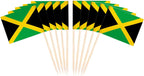 JAVD CYPS 100 Pcs Jamaica Flag Jamaican Toothpick Flags, Small Mini Stick Cupcake Toppers Jamaican Flags,Country Picks Party Decoration Celebration Cocktail Food Bar Cake Flags