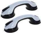 MroMax 2Pcs Grab Bar Suction Shower Handle Bathroom Balance Bar Safety Hand Rail Support for Hotel Motel Home Black-White 280x90x70mm(DxTxH)