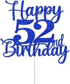Kaoenla Happy 52nd Birthday Cake Topper,Hello 52,Cheers to 52 Years,52nd Anniversary & 52 years old birthday Party Decoration