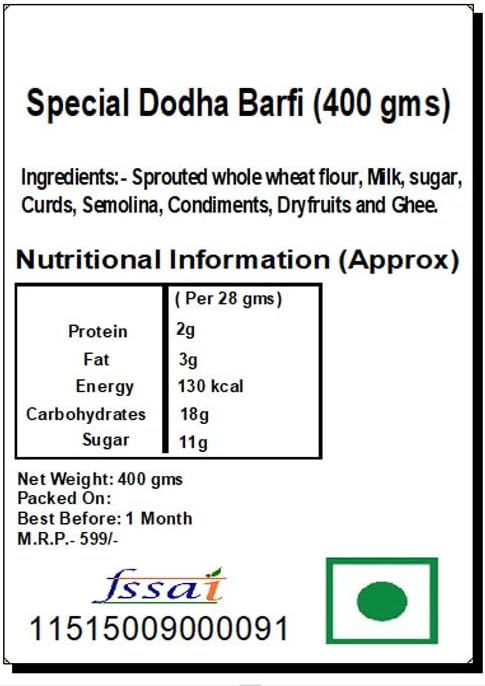 Ghasitaram Gifts Special Dodha Barfi (400 GMS)